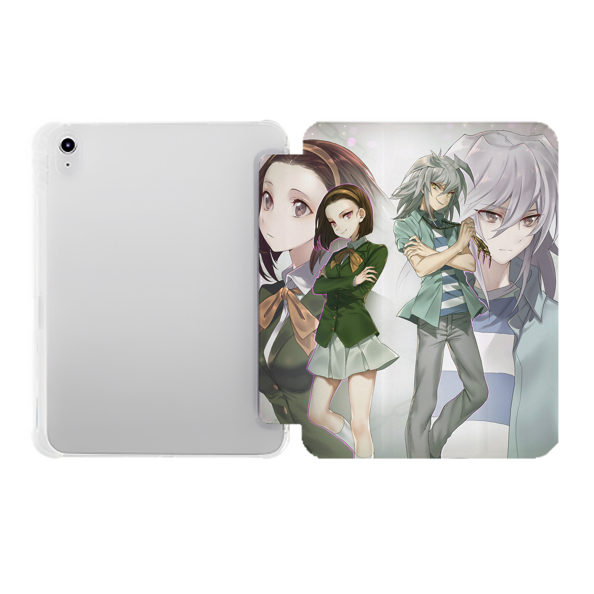 （画像用） 遊☆戯☆王 Yu-Gi-Oh! IPad ケース ペン収納付き 三つ折りスタンド PUレザー×シリコン 対応機種9.5/10.5/10.9インチ